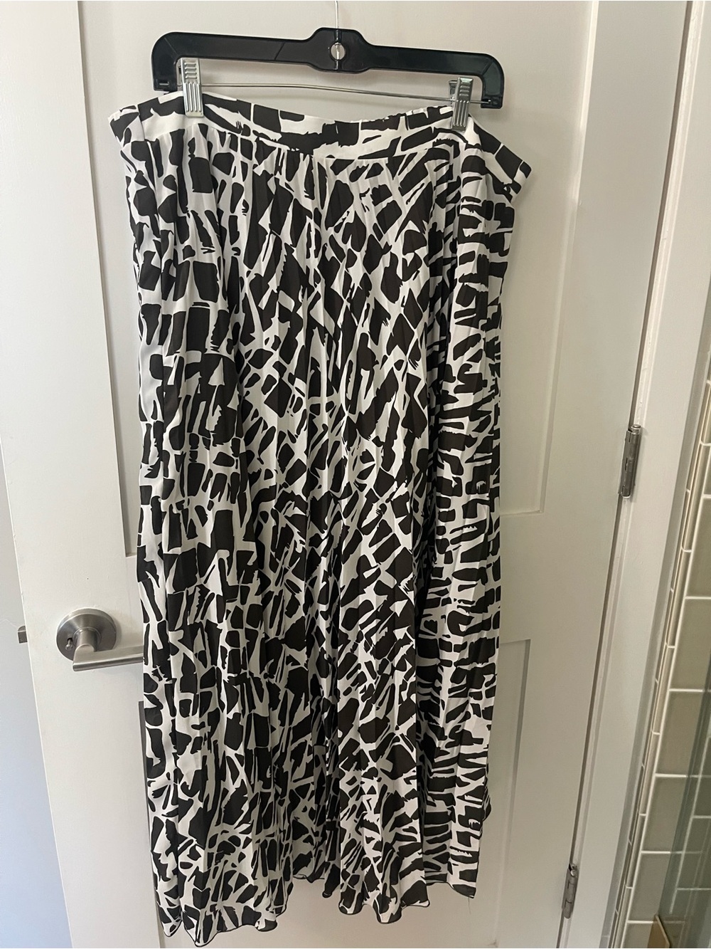 Anthropologie Maeve Black & White Abstract Maxi Skirt XL
